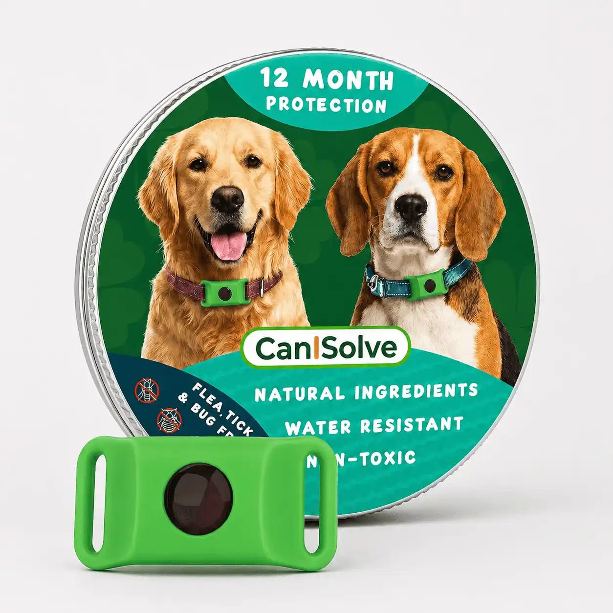 CanISolve - 12 Months All Natural Flea and Tick Tags for Dogs - CaniSolve - 